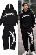 Survêtement complet noir avec logo blanc - Sweat-shirt et pantalon