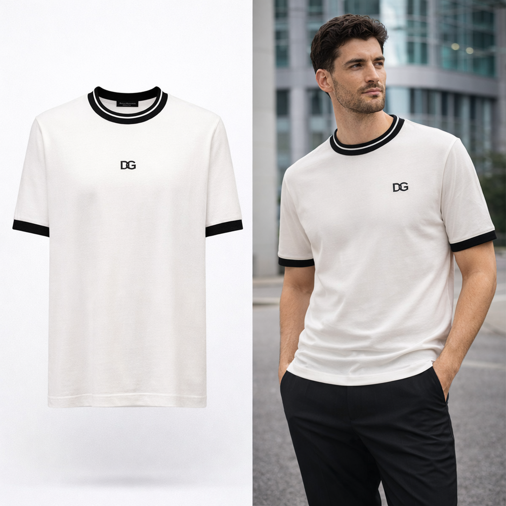White Classic DG Jersey with Contrast Trims