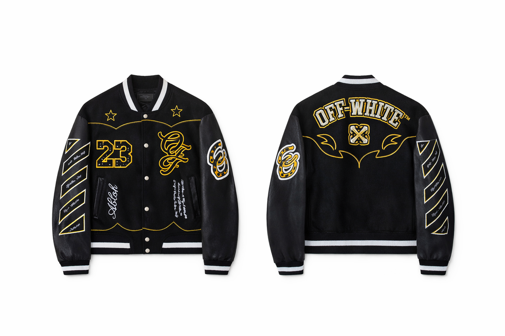 Off-White Varsity Jacket Gold Embroidery 23