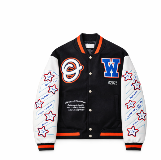 Off-White Varsity Jacket Red Stars Tiger - Black/White