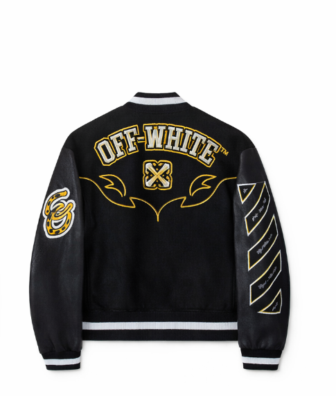 Off-White Varsity Jacket Gold Embroidery 23