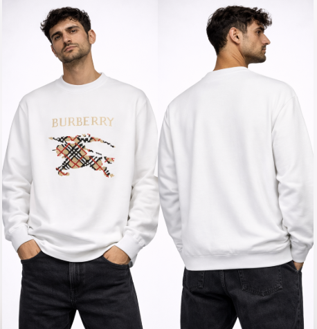 Burberry Equestrian Knight Check Sweatshirt - White