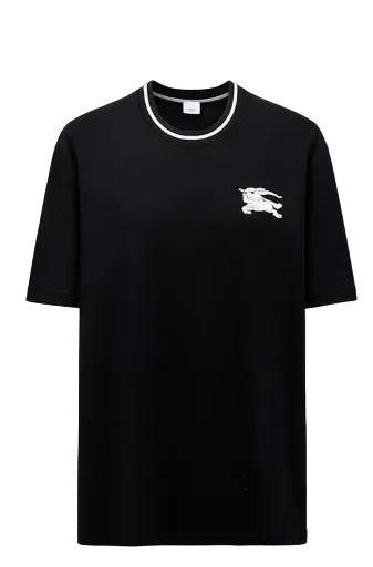 Black T-Shirt with Embroidered Logo