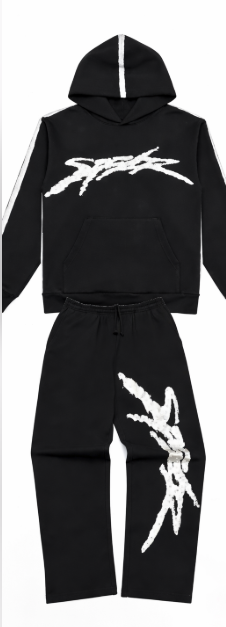 Survêtement complet noir avec logo blanc - Sweat-shirt et pantalon