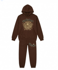 Ensemble de survêtement toile d'araignée marron - Sweat à capuche et pantalon