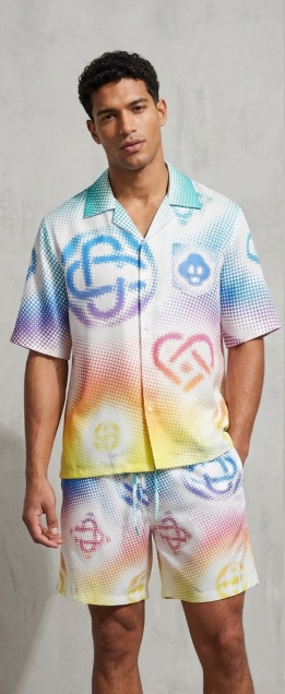 Casa Blanca Gradient Shirt and Shorts Set