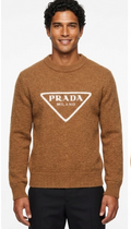 Prada Milano Triangular Logo Camel Sweater
