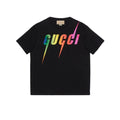 T-Shirt  Logo Rainbow Multicolore Fulmini - Nero