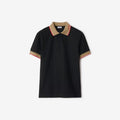Polo Burberry Colletto Beige Dettagli Rossi - Nero