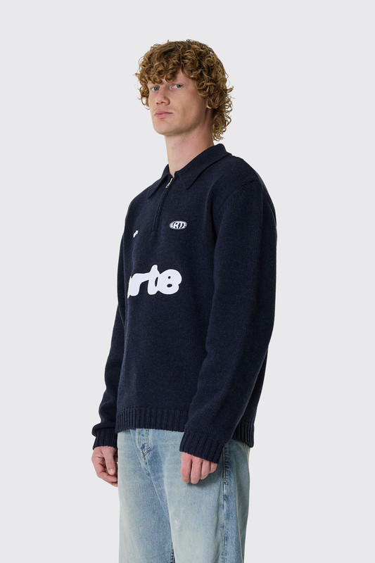 Wool Art Sweater with Zip